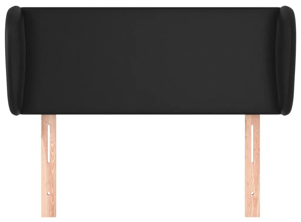 Κεφαλάρι με Πτερύγια Μαύρο 103x23x78/88 εκ. Συνθετικό Δέρμα 3116948