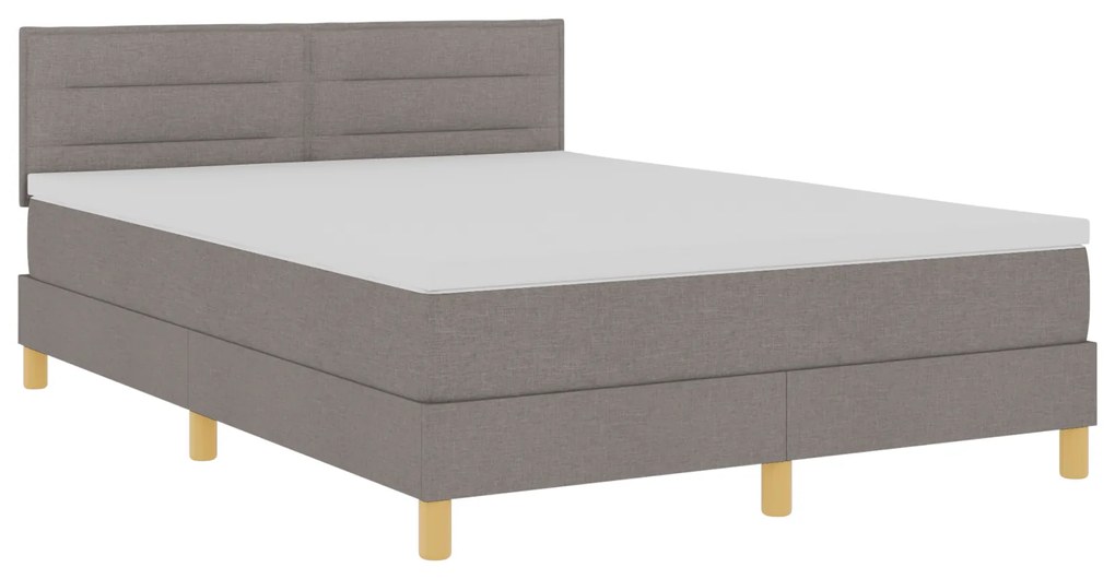 vidaXL Κρεβάτι με Βάση με Στρώμα Μπεζ 140x200 εκ. Ύφασμα