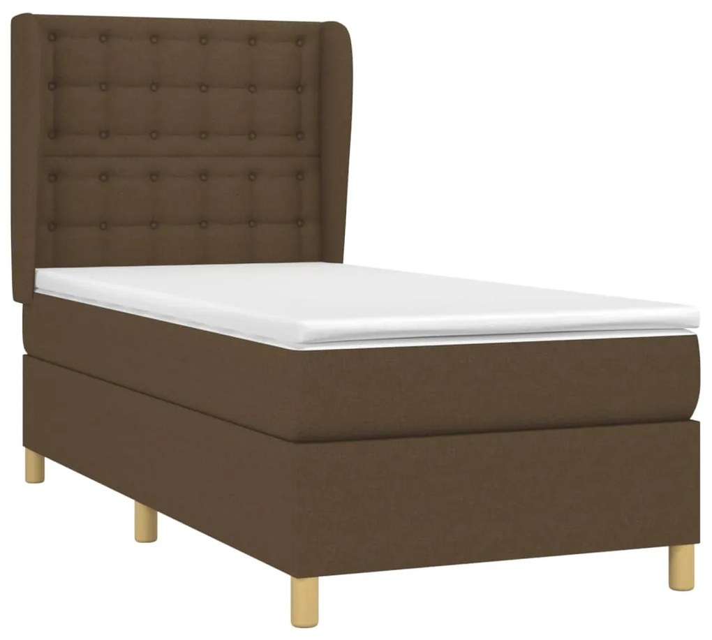 ΚΡΕΒΑΤΙ BOXSPRING ΜΕ ΣΤΡΩΜΑ ΣΚΟΥΡΟ ΚΑΦΕ 80X200 ΕΚ. ΥΦΑΣΜΑΤΙΝΟ 3128800