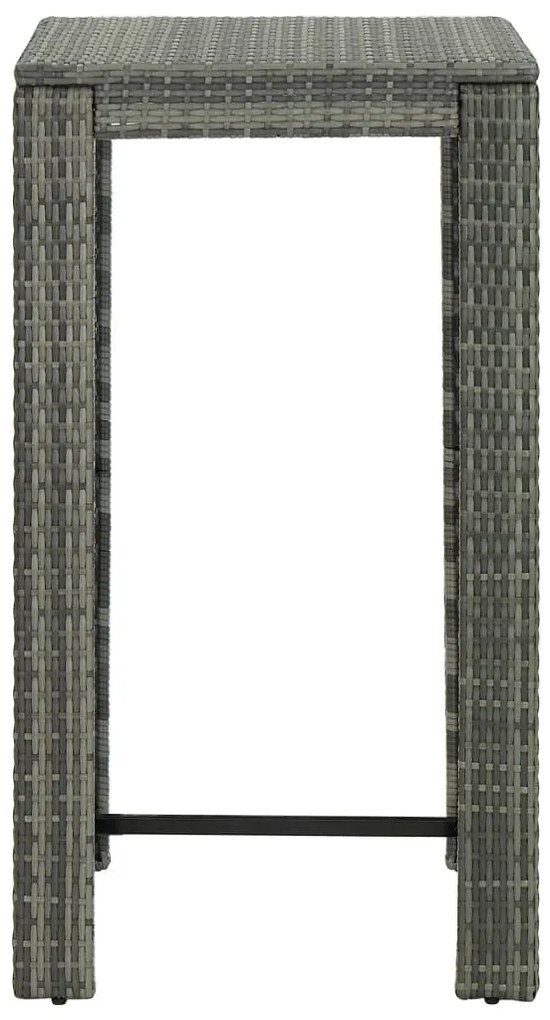 vidaXL Τραπέζι Μπαρ Κήπου Γκρι 60,5x60,5x110,5 εκ. από Συνθετικό Ρατάν
