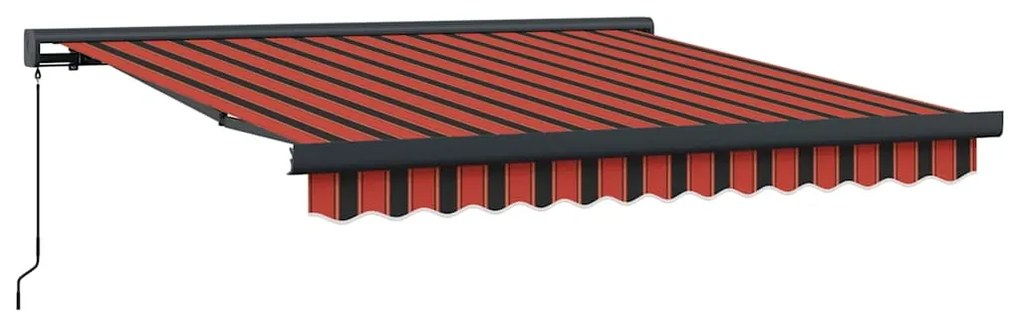 vidaXL Τέντα Πτυσσόμενη Πορτοκαλί/Καφέ 3,5 x 2,5 μ. Ύφασμα / Αλουμίνιο