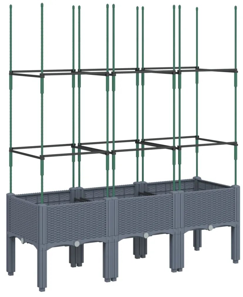 Ζαρντινιέρα Κήπου με Καφασωτό Μπλε Γκρι 120x40x142,5 εκ. από PP 367956