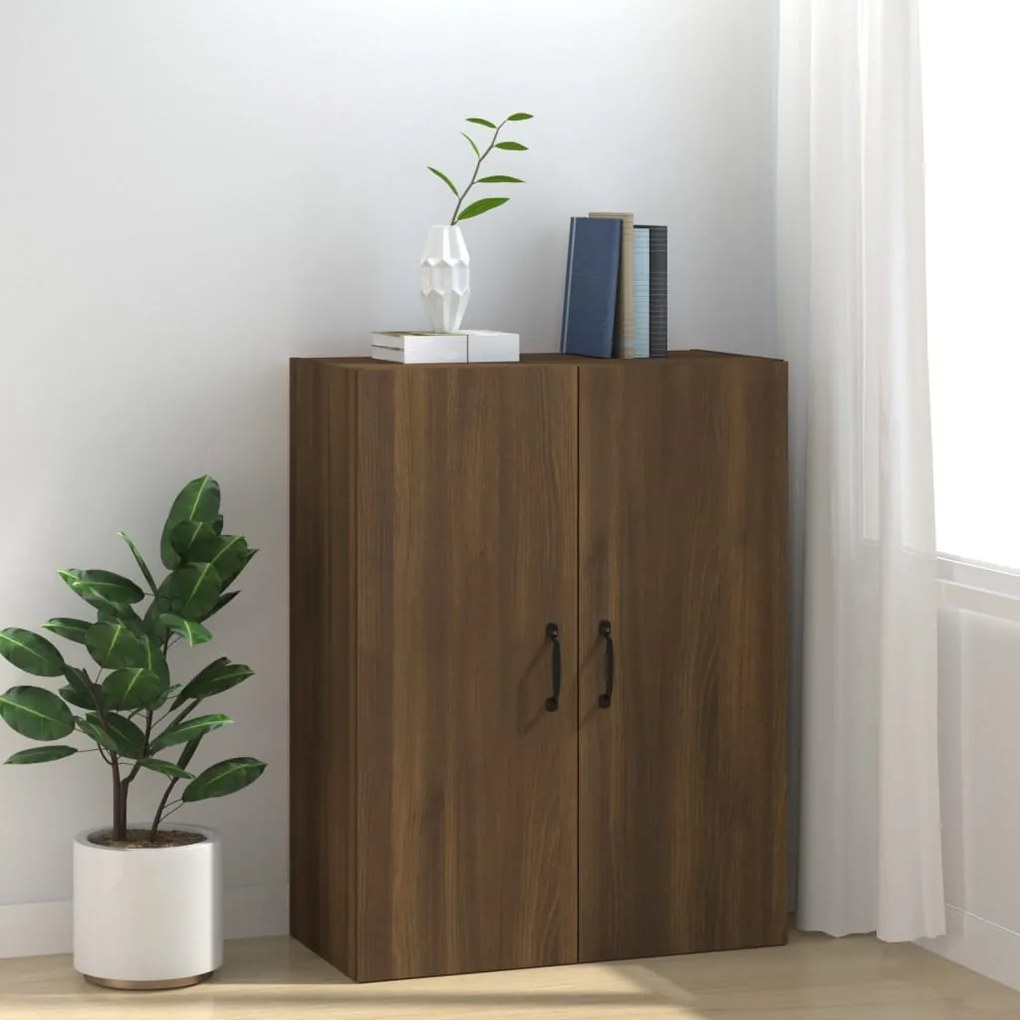 vidaXL Ντουλάπι Κρεμαστό Καφέ δρυς 69,5x34x90 εκ. Επεξεργασμένο Ξύλο