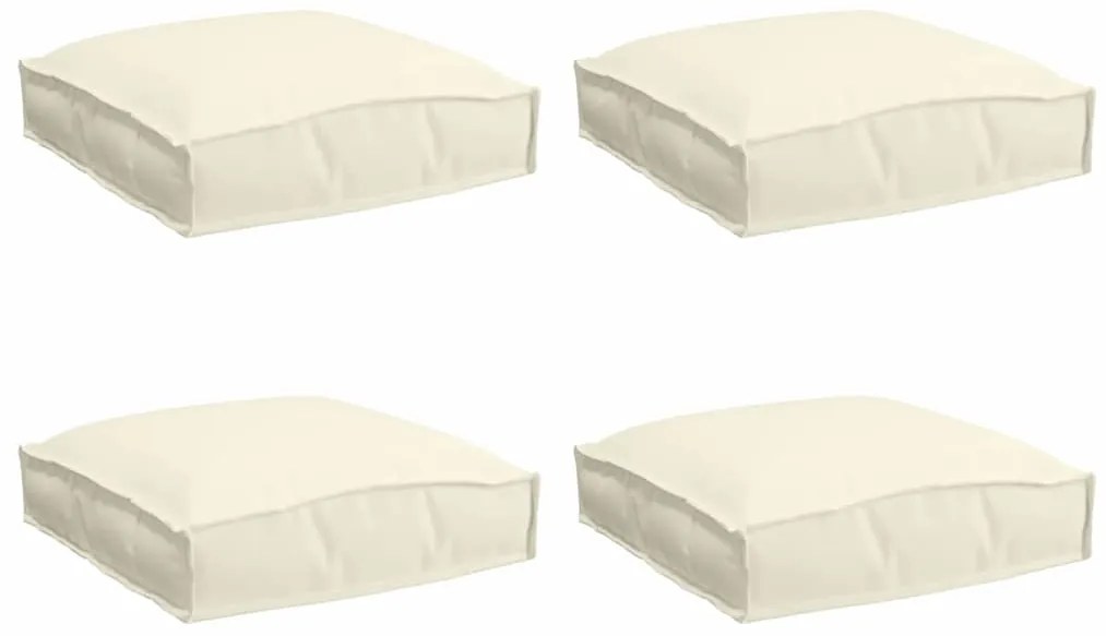vidaXL Μαξιλάρι παλέτας για κάθισμα 4 pcs Κρεμ 40 x 40 x 8 εκ.