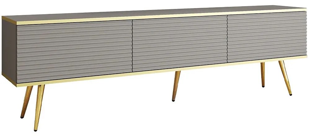 Έπιπλο Τηλεόρασης Oro P_ORO_BTV_SZ_MDF_GL 175x32x53cm Grey-Gold