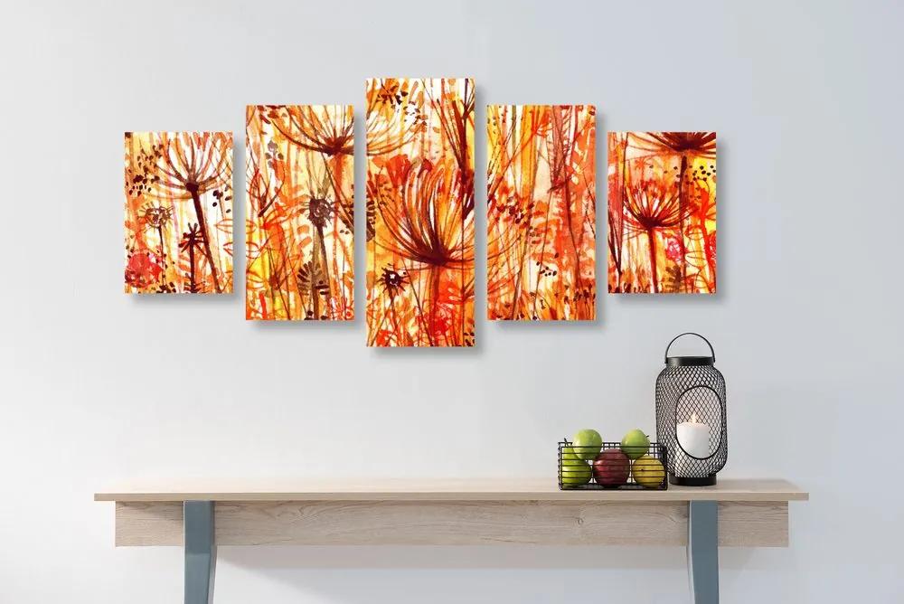 Εικόνα 5 μερών Πικραλίδα σε αποχρώσεις του πορτοκαλί - 200x100