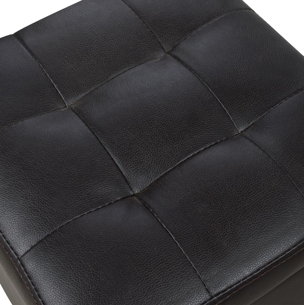 Σκαμπώ Με Αποθηκευτικό Χώρο Pu Καφέ Cube 36,5x36,5x36Υεκ.