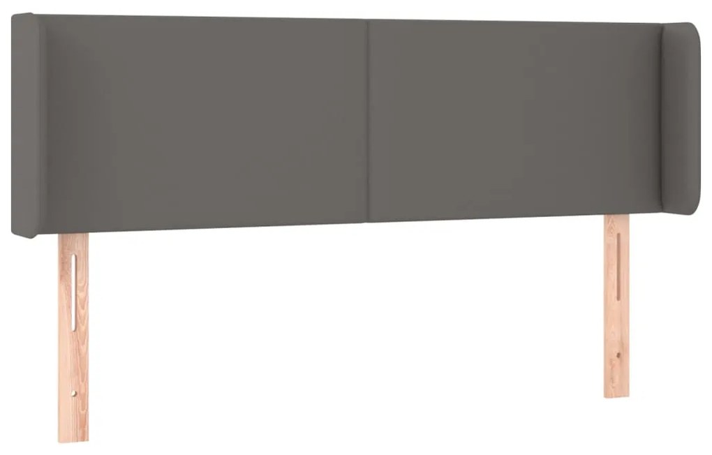 vidaXL Κεφαλάρι Κρεβατιού LED Γκρι 147x16x78/88εκ. από Συνθετικό Δέρμα