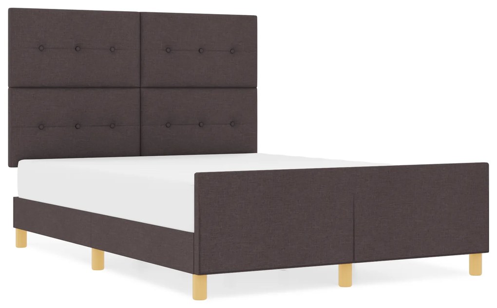 vidaXL Κρεβάτι Καφέ 140x200 εκ. Υφασμάτινο