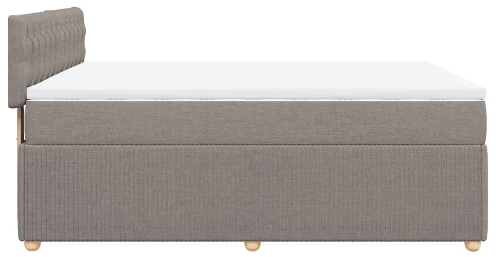 Κρεβάτι Boxspring με Στρώμα Taupe 160x200 εκ. Υφασμάτινο - Μπεζ-Γκρι