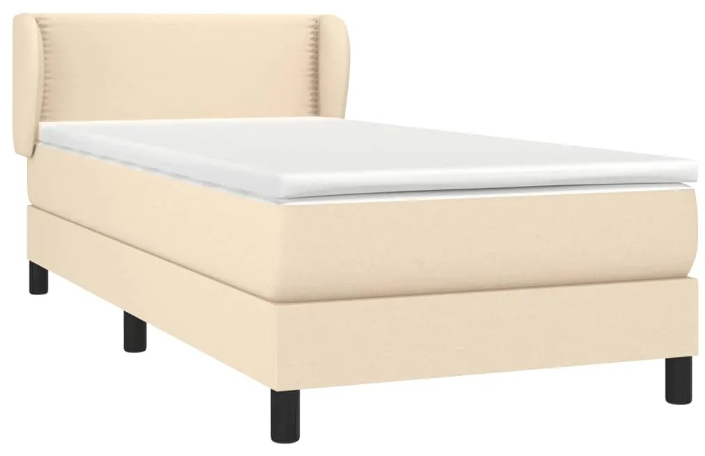 ΚΡΕΒΑΤΙ BOXSPRING ΜΕ ΣΤΡΩΜΑ ΚΡΕΜ 100 X 200 ΕΚ. ΥΦΑΣΜΑΤΙΝΟ 3126146