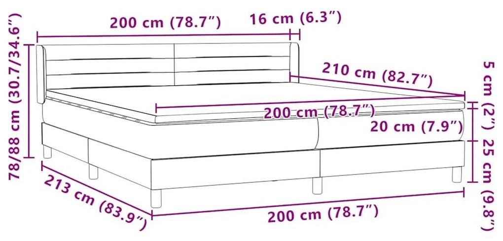 Κρεβάτι Boxspring με Στρώμα Σκούρο Μπλε 200x220 εκ. Βελούδινο - Μπλε