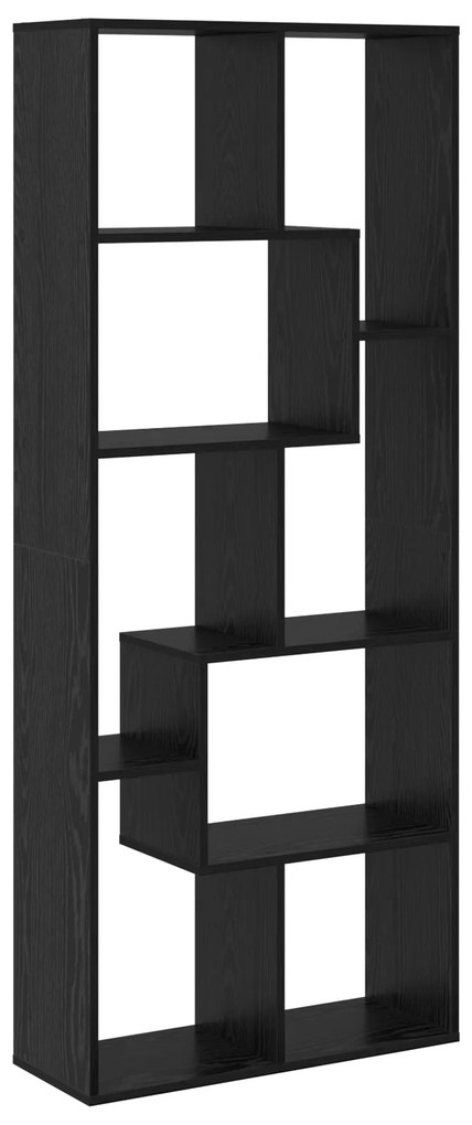 vidaXL Βιβλιοθήκη Μαύρη δρυς 67 x 25 x 161,5 εκ Επεξεργασμένο ξύλο