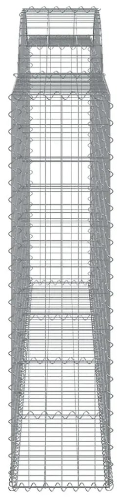 Συρματοκιβώτια Τοξωτά 15 τεμ. 300x30x120/140 εκ. Γαλβαν. Ατσάλι - Ασήμι