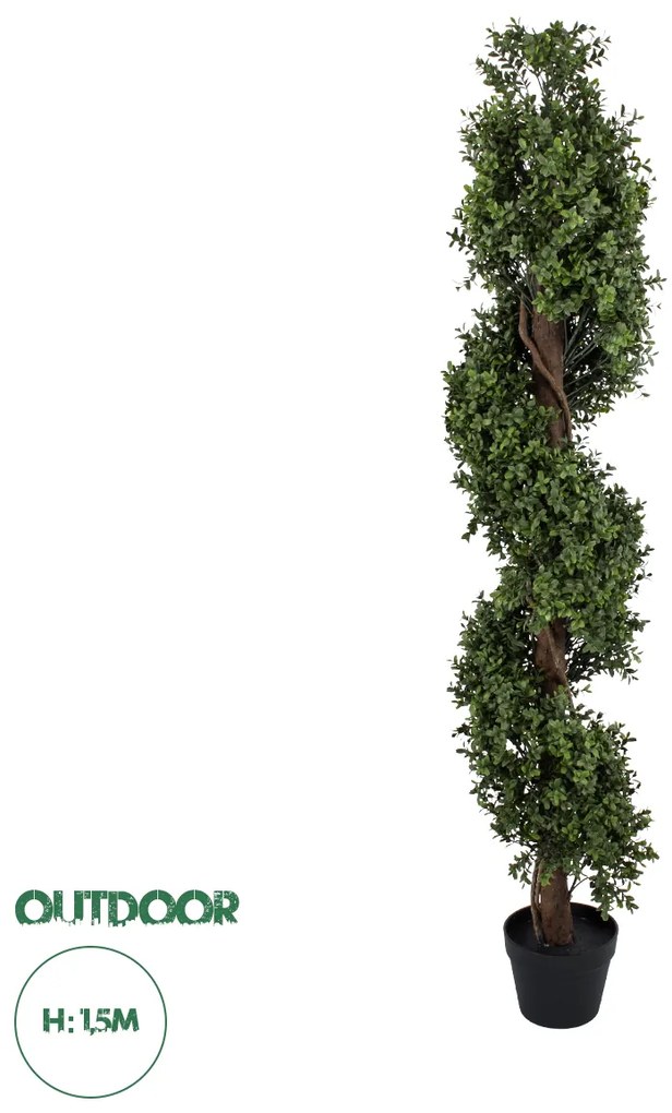 20401 GloboStar® Artificial Garden BUXUS SPIRAL 20401 Τεχνητό Διακοσμητικό Φυτό Σπιράλ Πυξός Υ150cm