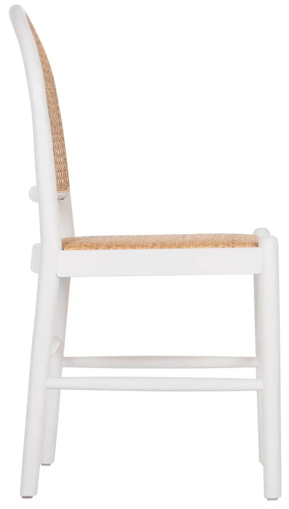 Καρέκλα C9407.03 από Οξιά σε Λευκό και Rattan Μπέζ 43x50x87Yεκ. 43x50x87 εκ.