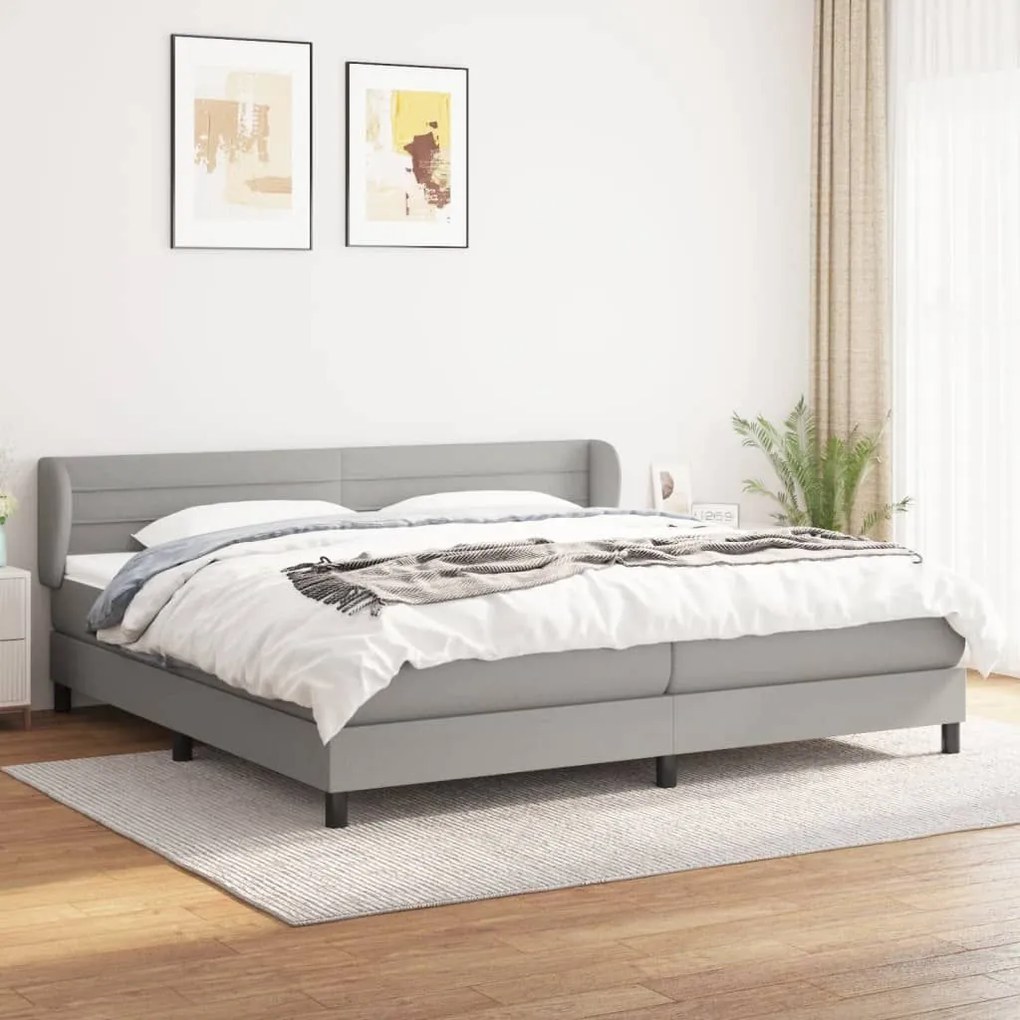 ΚΡΕΒΑΤΙ BOXSPRING ΜΕ ΣΤΡΩΜΑ ΑΝΟΙΧΤΟ ΓΚΡΙ 200X200 ΕΚ. ΥΦΑΣΜΑΤΙΝΟ 3126349