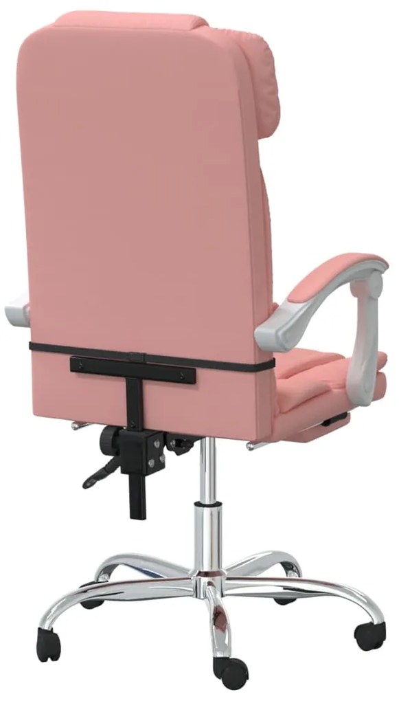 vidaXL Καρέκλα Γραφείου Ανακλινόμενη Ροζ Συνθετικό δέρμα