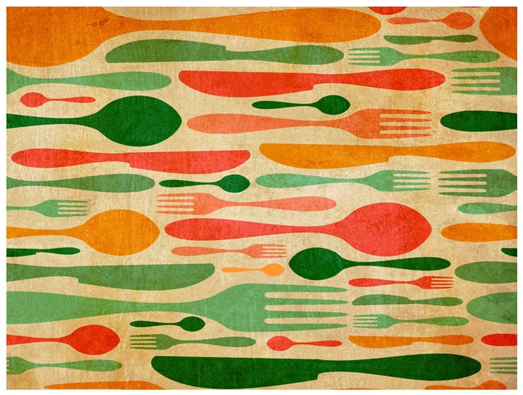 Φωτοταπετσαρία - Cutlery - orange and green 200x154