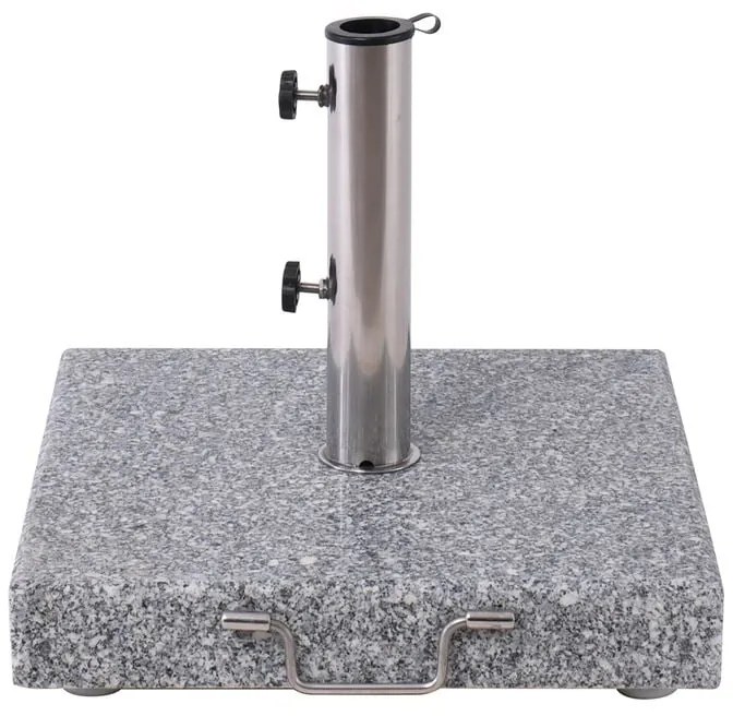 WOODWELL ΒΑΣΗ ομπρέλας τετράγωνη Γρανίτης/Inox #304 (40Kg) 45x45 H.7,5/37cm Ε932