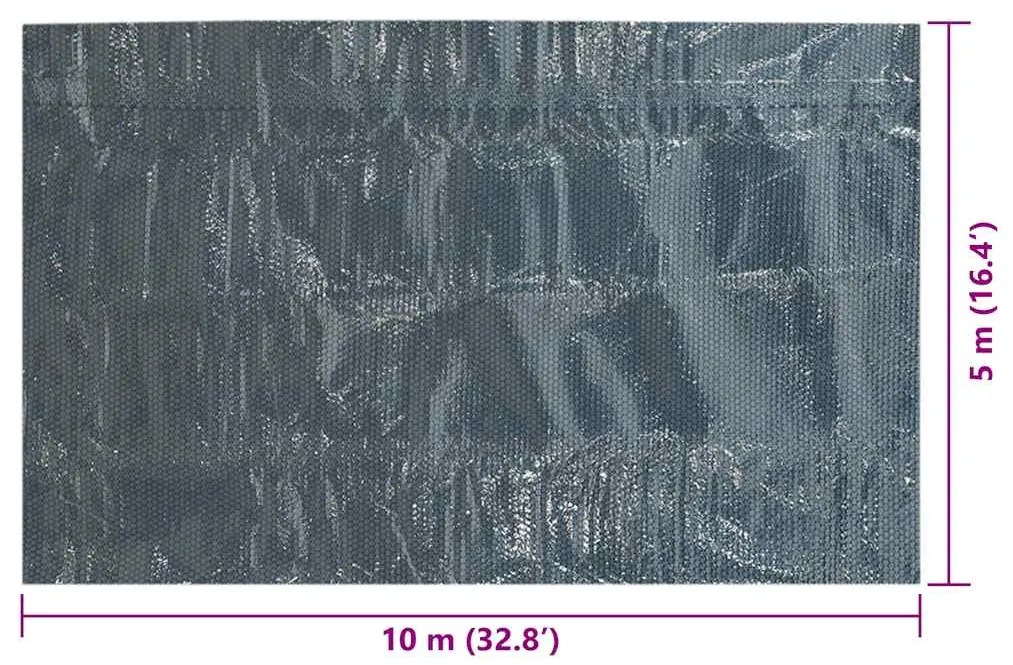 vidaXL Κάλυμμα Πισίνας Ηλιακό Μαύρο/Μπλε 1000x500 εκ. Πολυαιθυλένιο