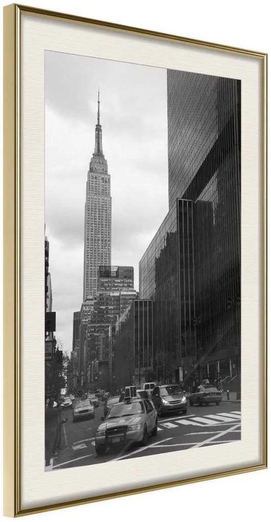 Αφίσα - Empire State Building - 30x45 - Χρυσό - Με πασπαρτού