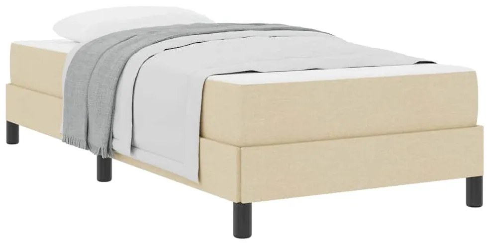 vidaXL Κρεβάτι με ελατήρια με στρώμα Κρεμ 90 x 190 cm ύφασμα