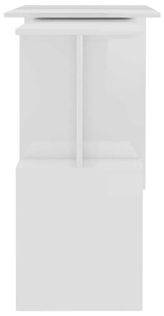 vidaXL Γραφείο Γωνιακό Γυαλιστερό Λευκό 200x50x76 εκ. από Επεξ. Ξύλο