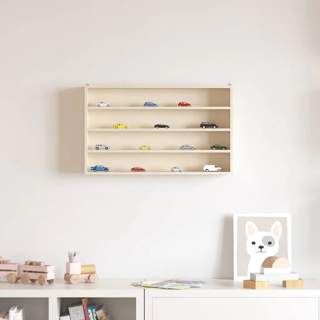 vidaXL Ξύλινη βιτρίνα συλλεκτών Καφέ 60 x 8.5 x 37 εκ. Κόντρα πλακέ