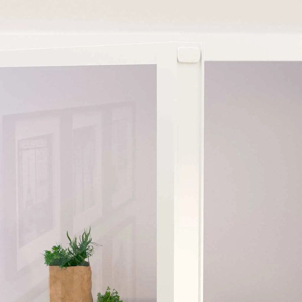 vidaXL Εσωτερική Πόρτα Λευκή 93x201,5 εκ. Ψημένο Γυαλί&Λεπτό Αλουμίνιο