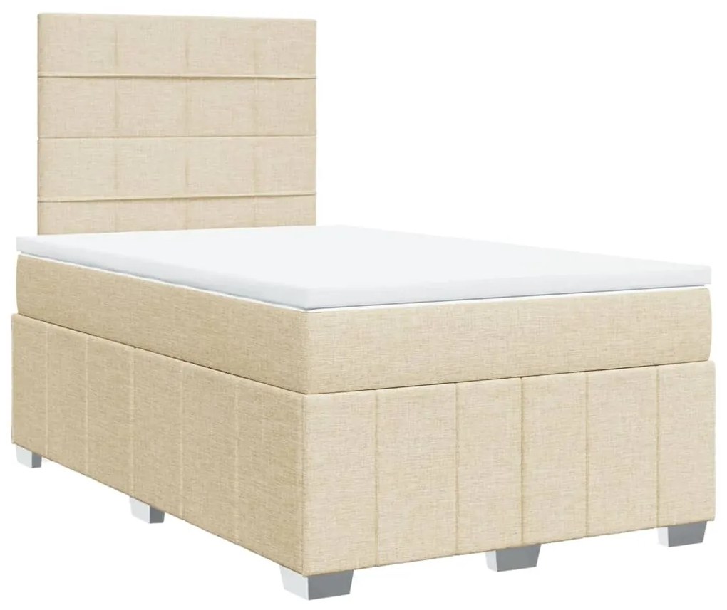 ΚΡΕΒΑΤΙ BOXSPRING ΜΕ ΣΤΡΩΜΑ ΚΡΕΜ 120X200 ΕΚ. ΥΦΑΣΜΑΤΙΝΟ 3291640