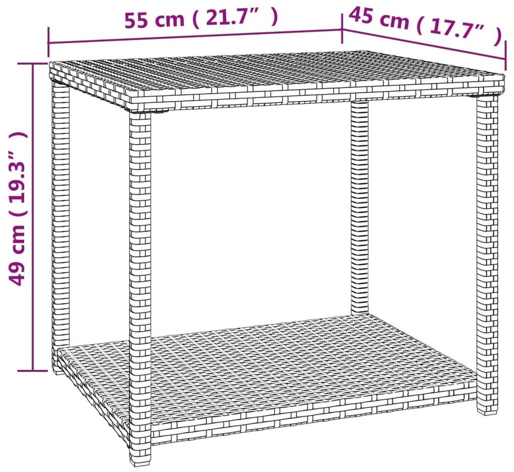 ΤΡΑΠΕΖΑΚΙ ΒΟΗΘΗΤΙΚΟ ΚΑΦΕ 55 X 45 X 49 ΕΚ. ΑΠΟ ΣΥΝΘΕΤΙΚΟ ΡΑΤΑΝ 319405