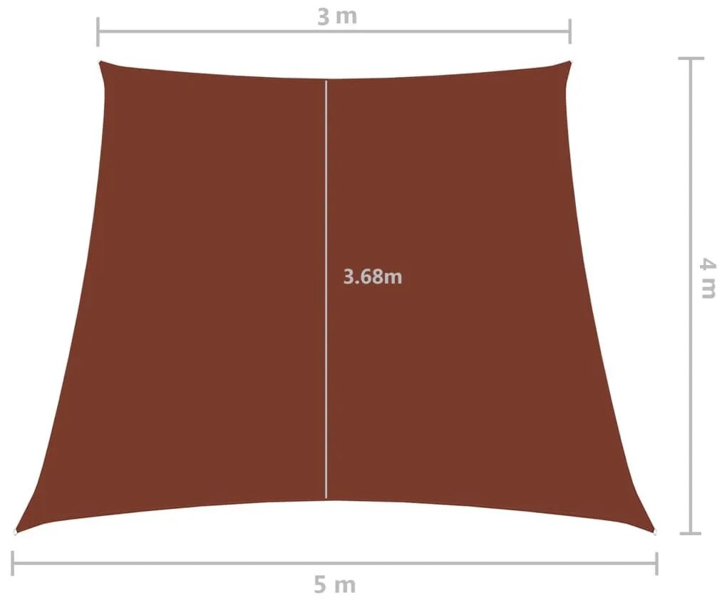 Πανί Σκίασης Τρίγωνο Terracotta 3/5x4 μ. από Ύφασμα Oxford - Καφέ