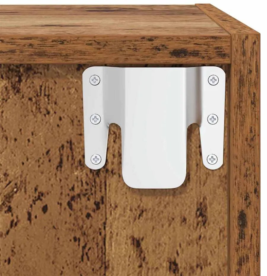 vidaXL Σετ επίπλου τηλεόρασης 2 pcs Παλαιό ξύλο 37 x 37 x 142.5 εκ