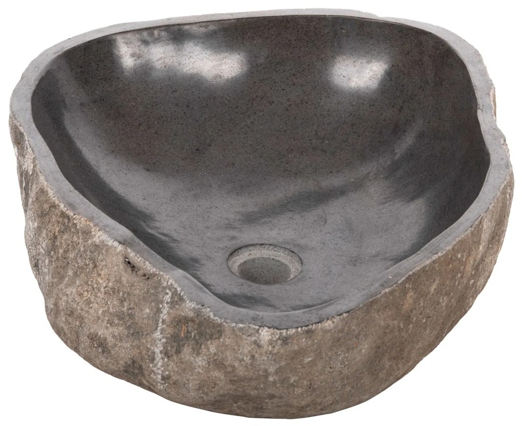 Νεροχύτης Stone Sink Λαξευμένη Πέτρα Γκρι Απόχρωση 55x44x16 Εκ.