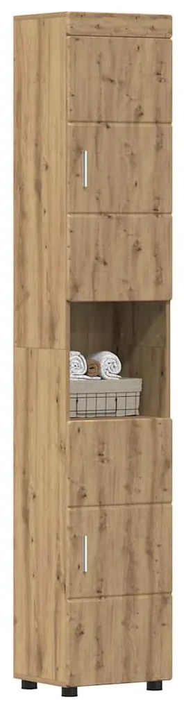 vidaXL Ντουλάπι Μπάνιου με πόρτα TULUM artisan δρυς 37 x 31.5 x 203 εκ
