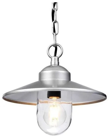 Κρεμαστό Φωτιστικό Οροφής 1xE27 IP44 Καμπάνα Klampenborg Elstead Lighting-KLAMPENBORG8-Ασημί KLAMPENBORG8