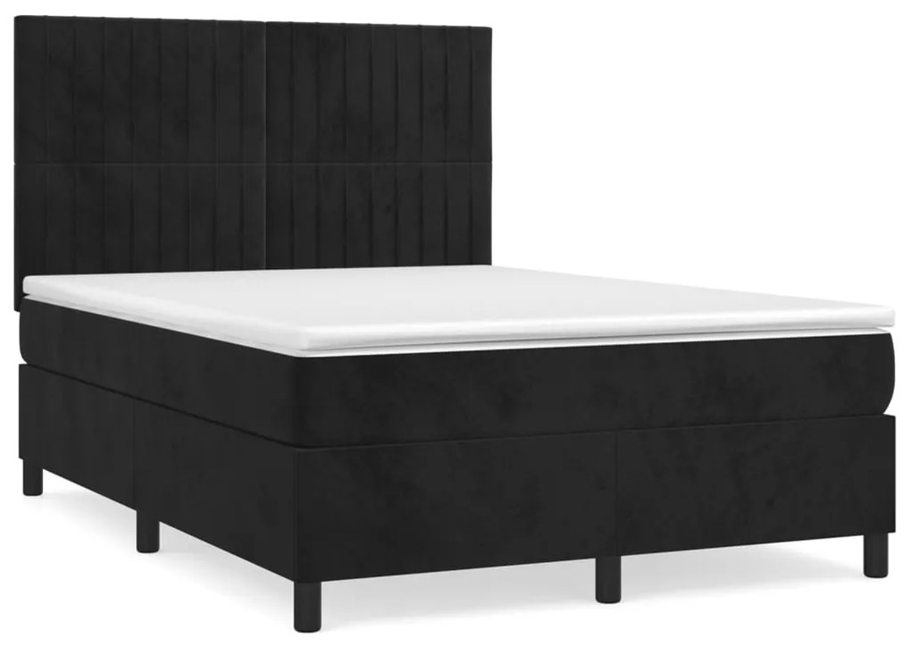 ΚΡΕΒΑΤΙ BOXSPRING ΜΕ ΣΤΡΩΜΑ ΜΑΥΡΟ 140X190 ΕΚ. ΒΕΛΟΥΔΙΝΟ 3143141