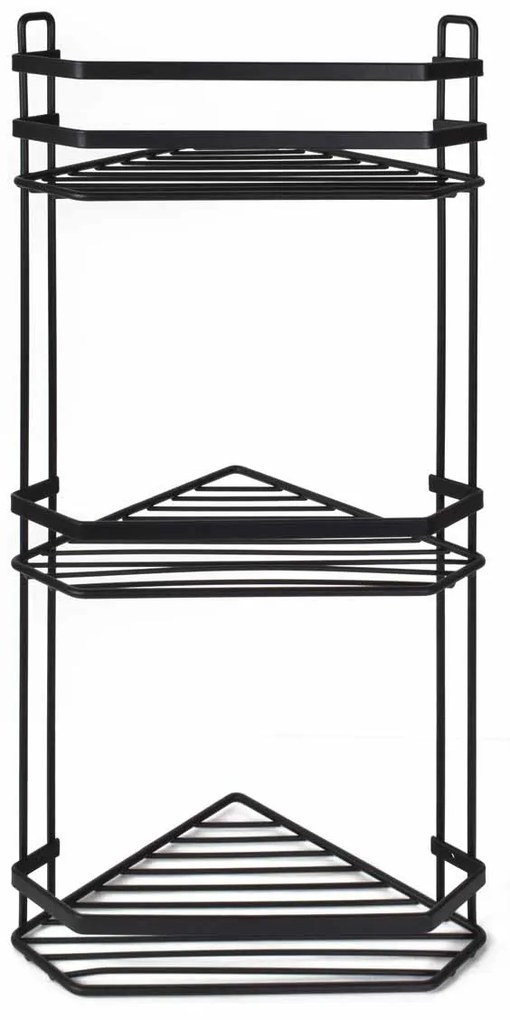 Γωνιακή Ραφιέρα Μπάνιου Τριπλή (27.7x18.1x53.9) Estia Elegant Black 02-6488