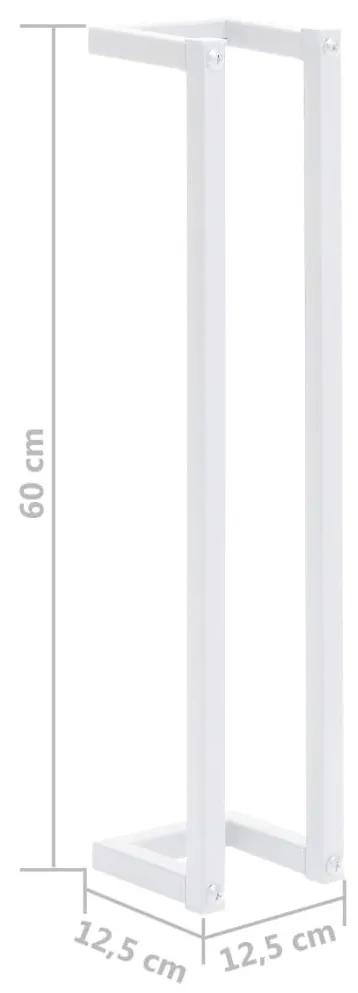 Βάση για Πετσέτες Επιτοίχια Λευκή 12,5 x 12,5 x 60 εκ. Ατσάλινη - Λευκό