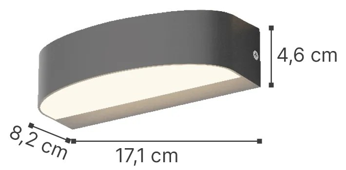 it-Lighting Caror - LED 9W 3CCT Up and Down Outdoor Light in Anthracite Color (80204040)