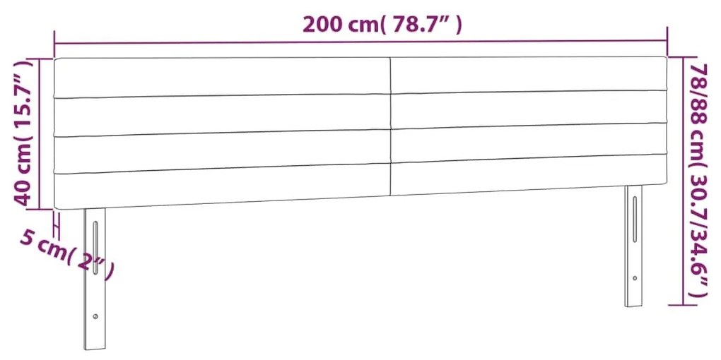 Κεφαλάρια Κρεβατιού 2 τεμ.Σκούρο Γκρι 100x5x78/88 εκ. Βελούδινο - Γκρι