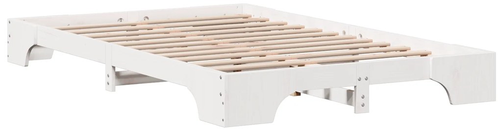 vidaXL Κρεβάτι Λευκό Ξύλο 140 x 190 cm Κρεβάτι Ορθογώνιο Μοντέρνο