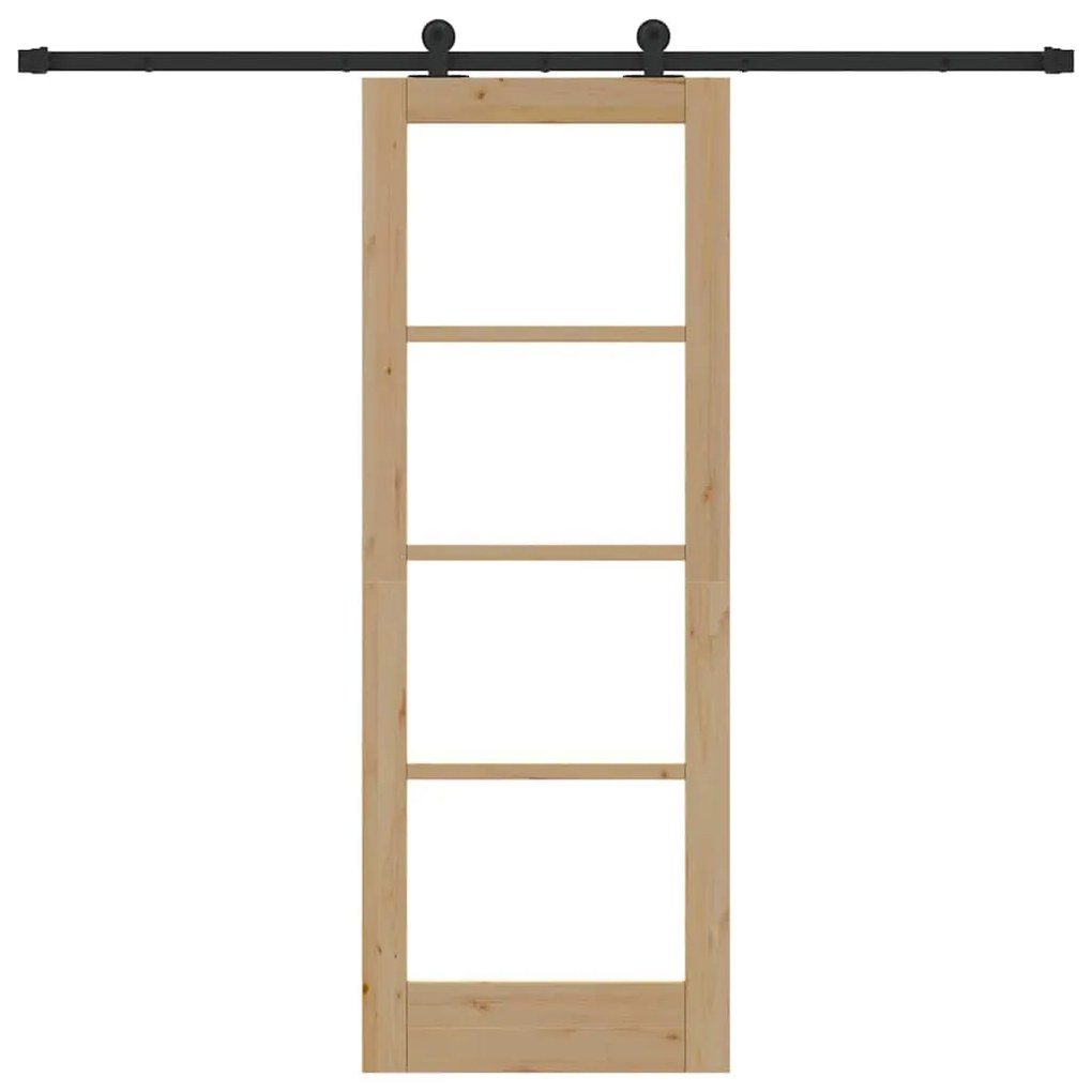 vidaXL Συρόμενη Πόρτα ORKDAL Καφέ 73.5 x 198.5 εκ. Ξύλο και μέταλλο