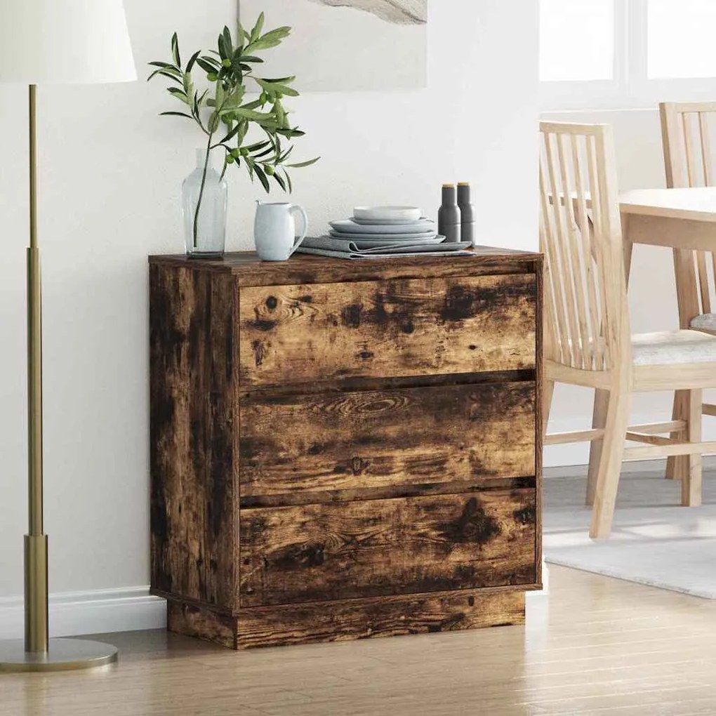 vidaXL Κομοδίνο με Καπνιστή δρυς 71 x 34.5 x 75 εκ. Επεξεργασμένο ξύλο