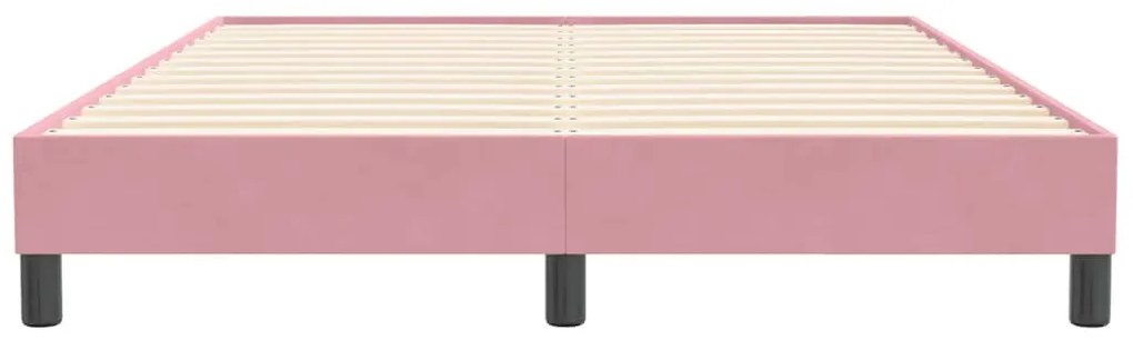 vidaXL Box Spring Κρεβάτι χωρίς στρώμα Ροζ 140x210 cm Βελούδινο