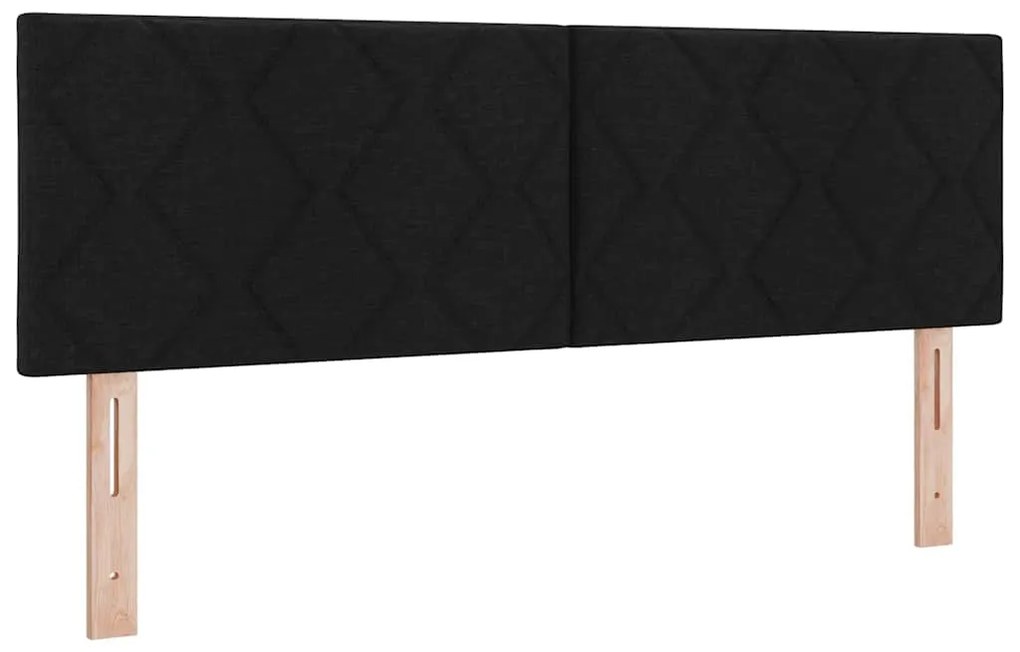 vidaXL Κρεβάτι με ελατήρια με στρώμα Μαύρο 140 x 200 cm ύφασμα