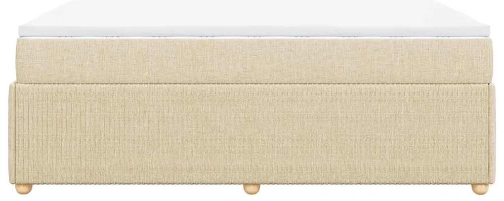 vidaXL Κρεβάτι Boxspring με Στρώμα Κρεμ 140x190 εκ. Υφασμάτινο