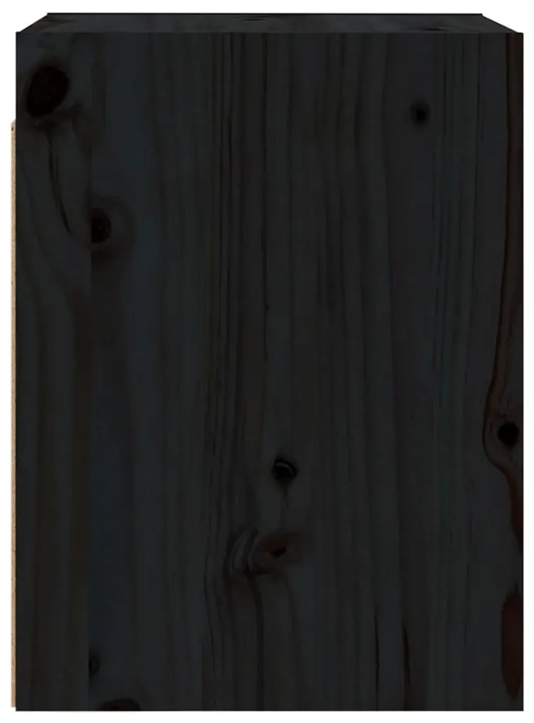 vidaXL Ντουλάπι Τοίχου Μαύρο 30 x 30 x 40 εκ. από Μασίφ Ξύλο Πεύκου