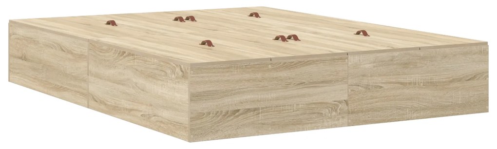 vidaXL Κρεβάτι Αποθήκευσης σε Χρώμα Σοένα 135x190 εκ.